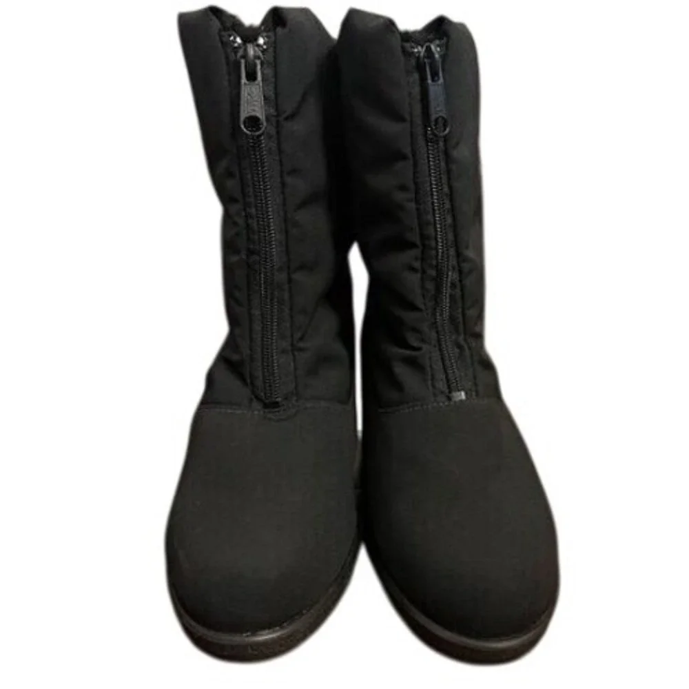 TOE WARMERS ABOUTOWN BLACK INSULATED ZIP‎ UP WINTER Snow Boots  9.5 Wide